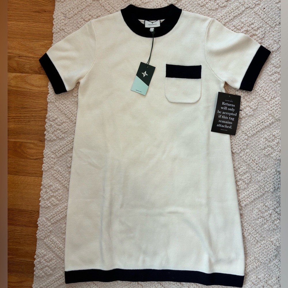 Tuckernuck white & navy knit dress - New
